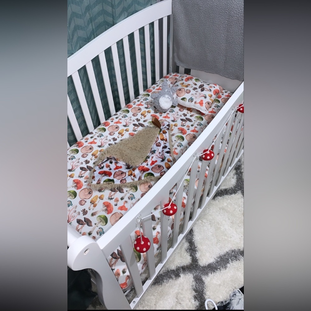 Custom Mushroom Crib Sheet